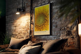 Paul Sinus Kunstdruck 40x60cm Fibonacci in Bloom Sonnenblume Makro Gelb Natur Geometrie Bruchstruktur