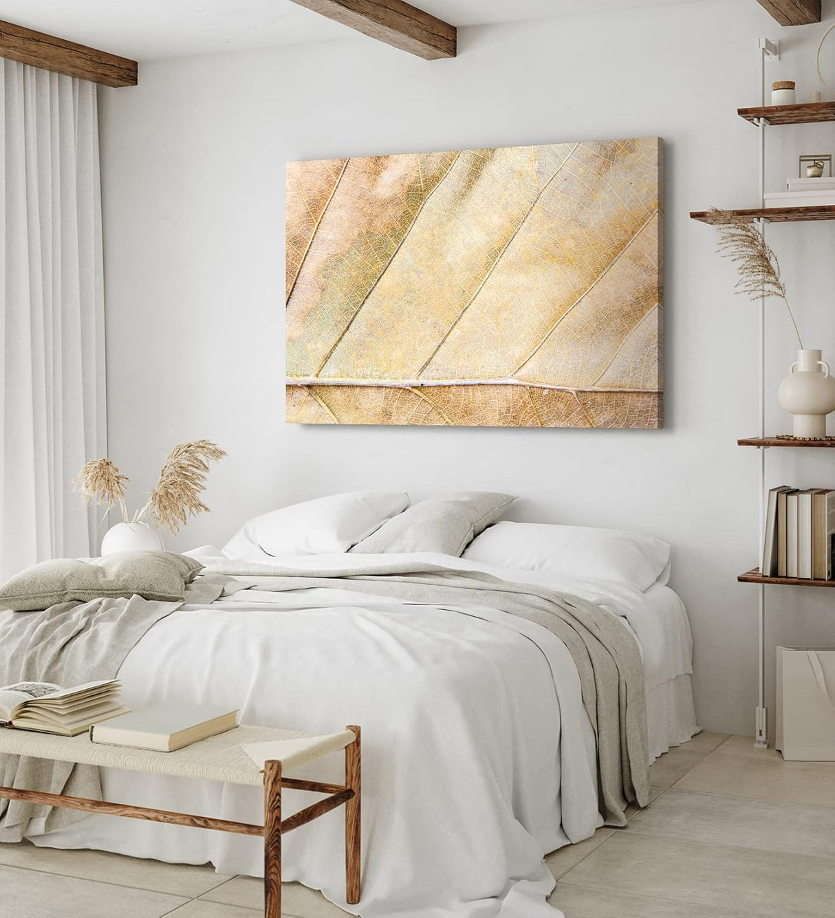 Paul Sinus Wandbild 120x80cm Herbstblatt Nahaufnahme Makrofotografie Herbst Blattadern