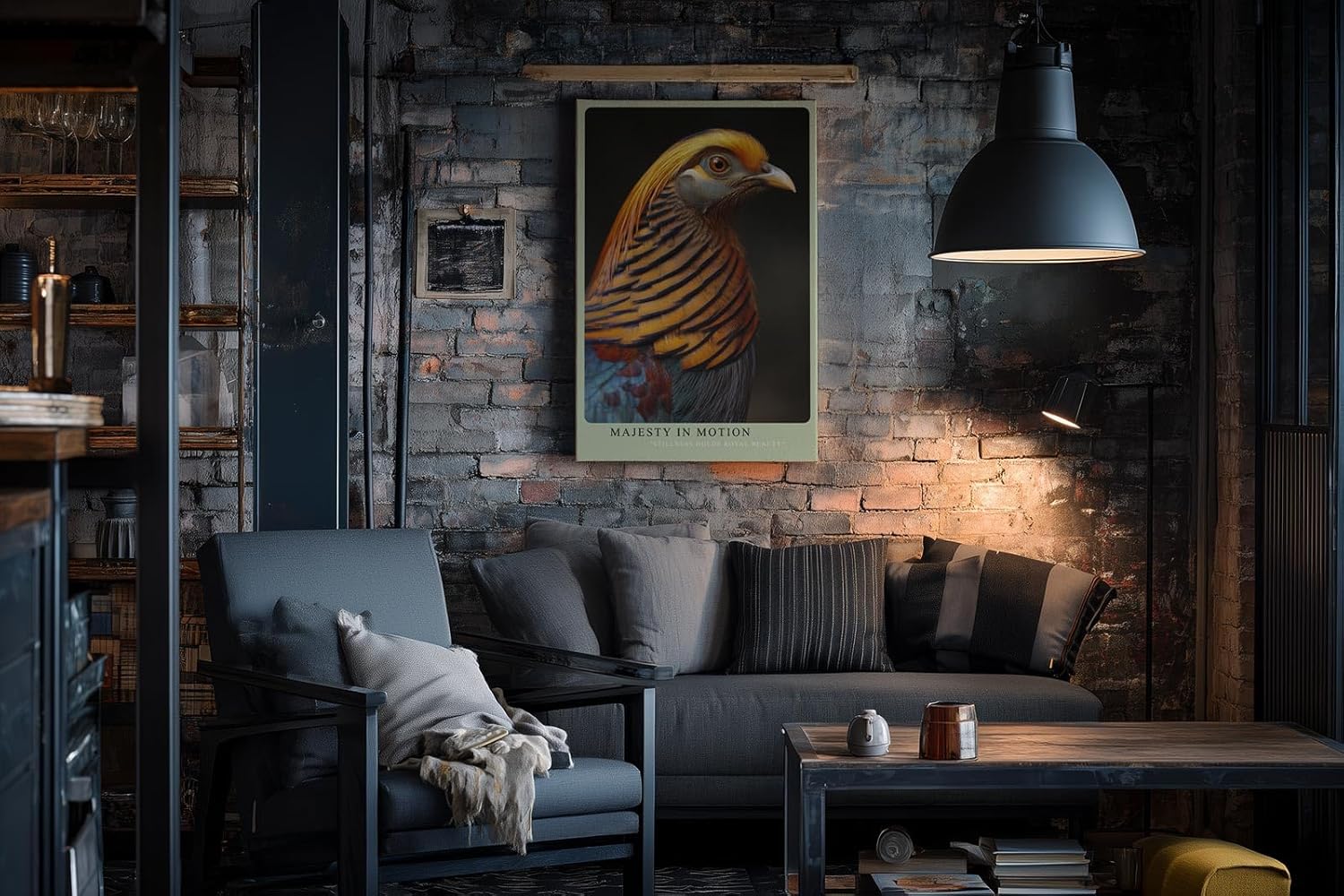 Paul Sinus Wandbild in 40x60cm Majesty in Motion – majestätisches Vogelporträt in warmen Orangeund Blautönen für edle Raumgestaltung