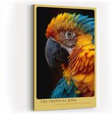 Paul Sinus Wandbild in 40x60cm The Tropical King – farbenprächtiges Porträt eines Aras in intensiven Blauund Gelbtönen für exotische Raumgestaltung