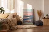 Paul Sinus Wandbild in 40x60cm Pastellfarbener Wellengang im Abendlicht mit sanften Lichtreflexen auf dem Wasser
