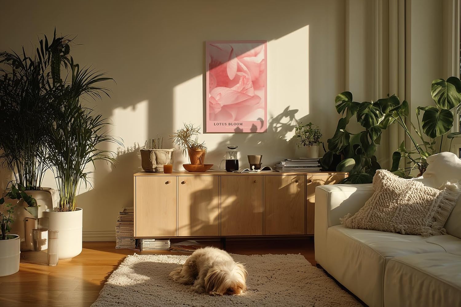 Paul Sinus Kunstdruck 40x60cm Lotus Bloom – Zarte Lotusblüte in sanften Rosatönen als Symbol der Achtsamkeit