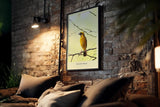 Paul Sinus Kunstdruck 40x60cm Golden Perch mit gelbem Singvogel auf Ast vor hellem Hintergrund