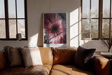 Paul Sinus Wandbild in 40x60cm Explosion Core – Ausdrucksstarkes abstraktes Kunstwerk mit dynamischer Farbexplosion in Rotund Weißtönen