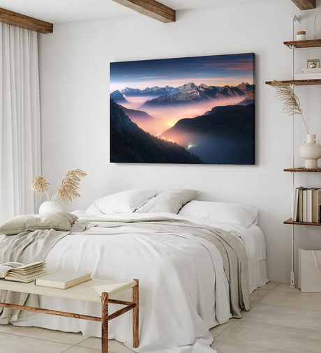 Paul Sinus Wandbild 120x80cm Berge im Nebel Dolomiten Italien Alpen Gebirge Nacht