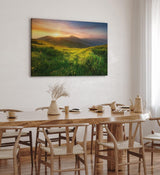 Paul Sinus Wandbild 120x80cm Alpenlandschaft Berge Wiesen Sonnenuntergang Natur