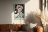 Paul Sinus Wandbild in 40x60cm Porträt einer jungen Frau mit Blumenkrone und Kranich in harmonischer Komposition
