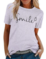 Tuopuda T-Shirt Damen Sommer Oberteile Rundhals Kurzärmeliges Print Bluse Basic Shirt Bequem Baumwolle Tunika Tee Tops Schlank Hemd für Frühling Sommer Herbst