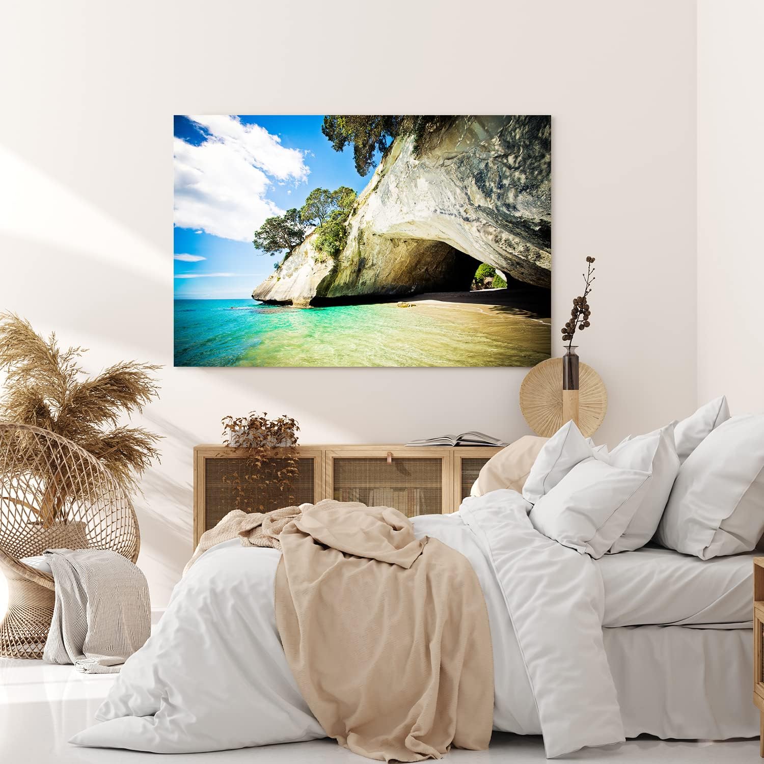 Paul Sinus Wandbild 120x80cm Kia Ora Neuseeland Meer Sommer Felsen Wolken