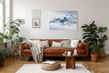 Sinus Art Wandbild 120x80cm Abstrakte Netzstruktur in Blau als Sinnbild für digitale Kommunikation und Technik