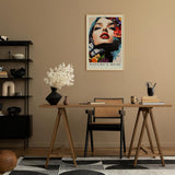 Paul Sinus Leinwandbild 40x60cm Leinwandbild Natur-Muse – Ausdrucksstarkes Porträt mit floralen Akzenten und Schmetterlingen, harmonische Farbkombination