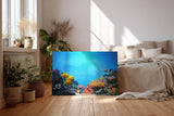 Sinus Art Wandbild 120x80cm Bunte Meeresbewohner und Korallen in einer lebendigen Unterwasserwelt