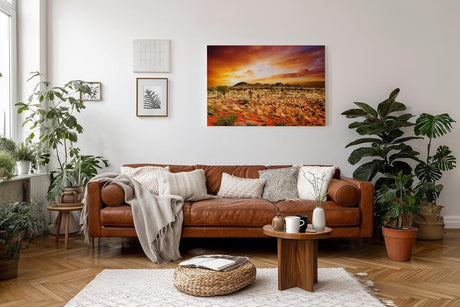 Sinus Art Wandbild 120x80cm Das warme Licht des Sonnenuntergangs verleiht der Szene Tiefe und emotionale Wärme