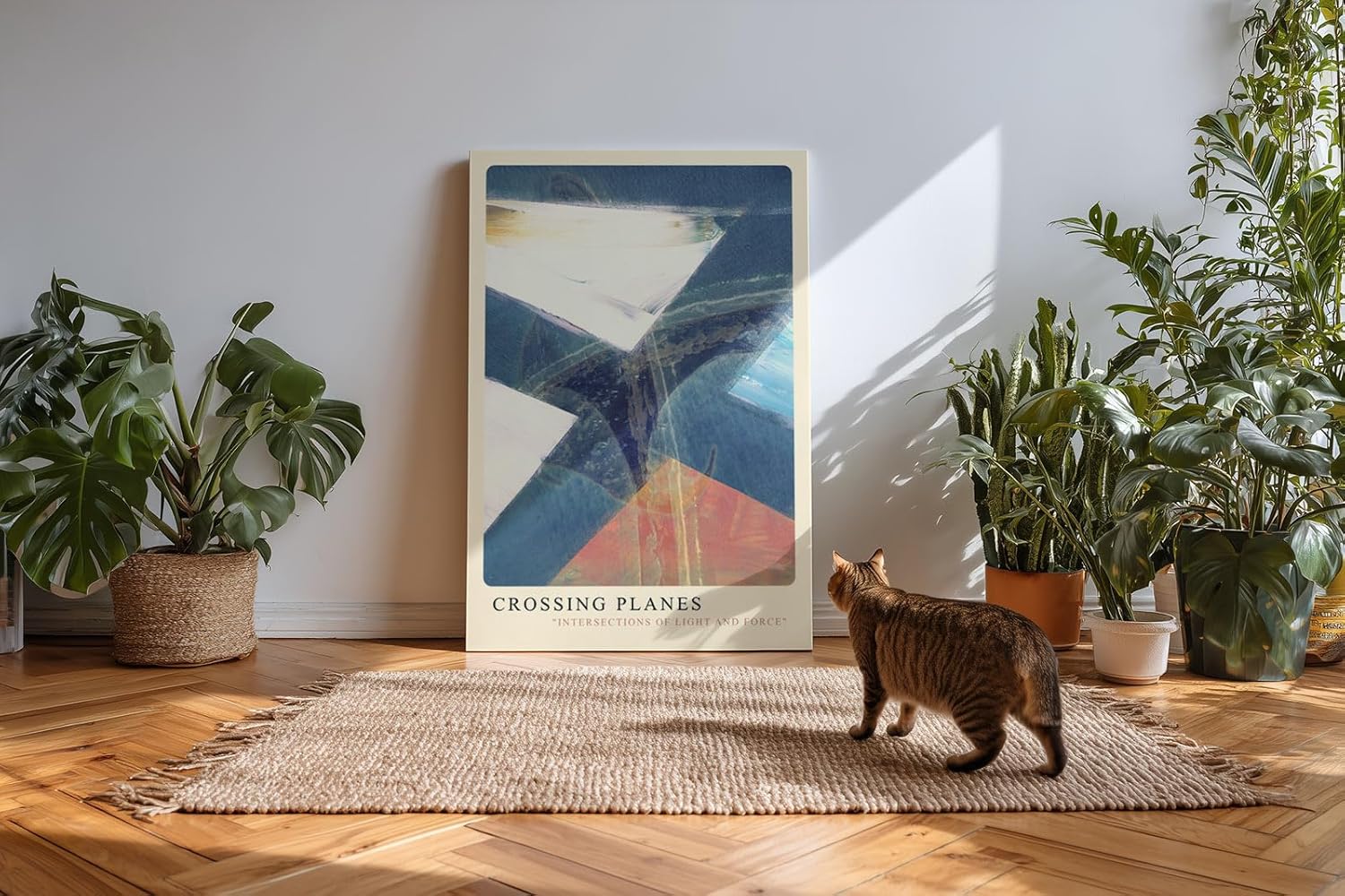 Paul Sinus Kunstdruck 40x60cm Crossing Planes Blau Licht Fläche Abstrakt Schnittpunkt Bewegung