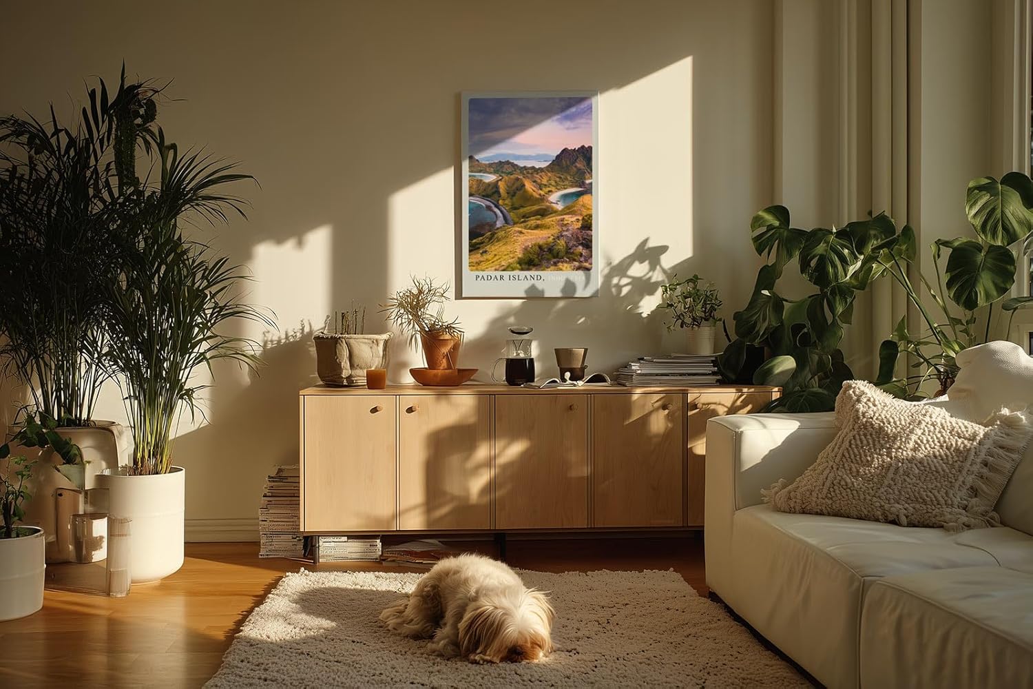 Paul Sinus Kunstdruck 40x60cm Padar Island Indonesien – tropische Insellandschaft mit Buchten und Bergen bei Sonnenaufgang