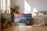 Sinus Art Wandbild 120x80cm Mächtige Wasserfälle vor weitläufiger Landschaft mit intensivem Himmel