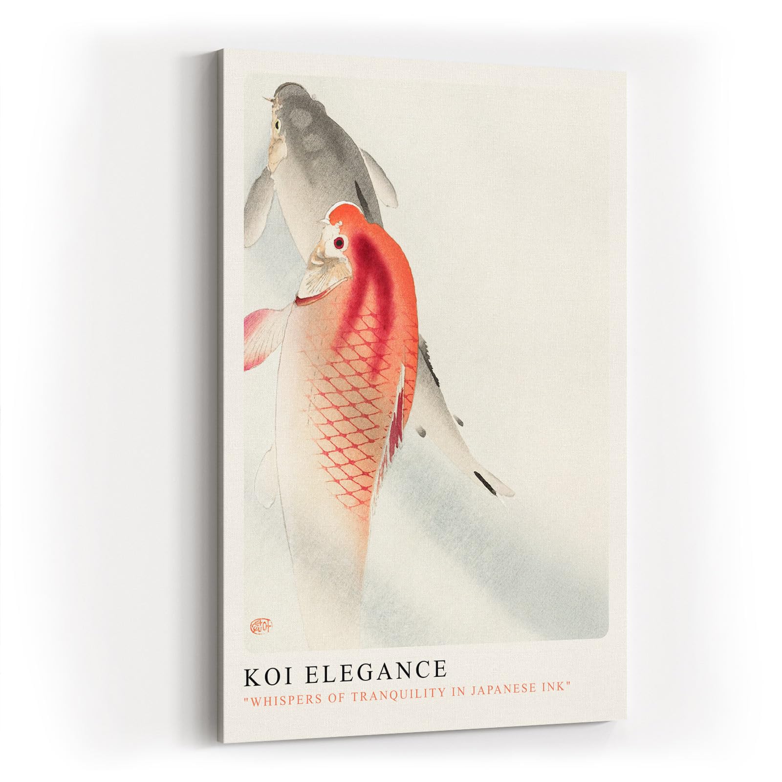Paul Sinus Kunstdruck 40x60cm Koi Elegance japanische Tuschmalerei mit Koi-Fischen in zarter Harmonie