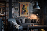 Paul Sinus Wandbild in 40x60cm The Yellow Facade – Mediterrane Balkonszene mit leuchtend gelber Fassade und verspielten Details in impressionistischem Stil