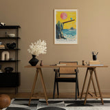 Paul Sinus Leinwandbild 60x90cm Leinwandbild Balance der Welten – Surreale Landschaft mit schwebenden Planeten und schwebender Plattform