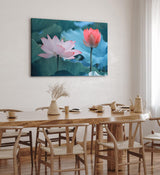 Paul Sinus Wandbild 120x80cm Lotosblume Blume Blüte Kunstvoll Lotos Rosa Wasserblumen