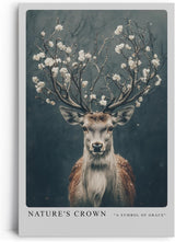 Paul Sinus Leinwandbild 40x60cm majestätischer Hirsch mit blühendem Geweih – naturverbundenes Leinwandbild mit mystischer Eleganz