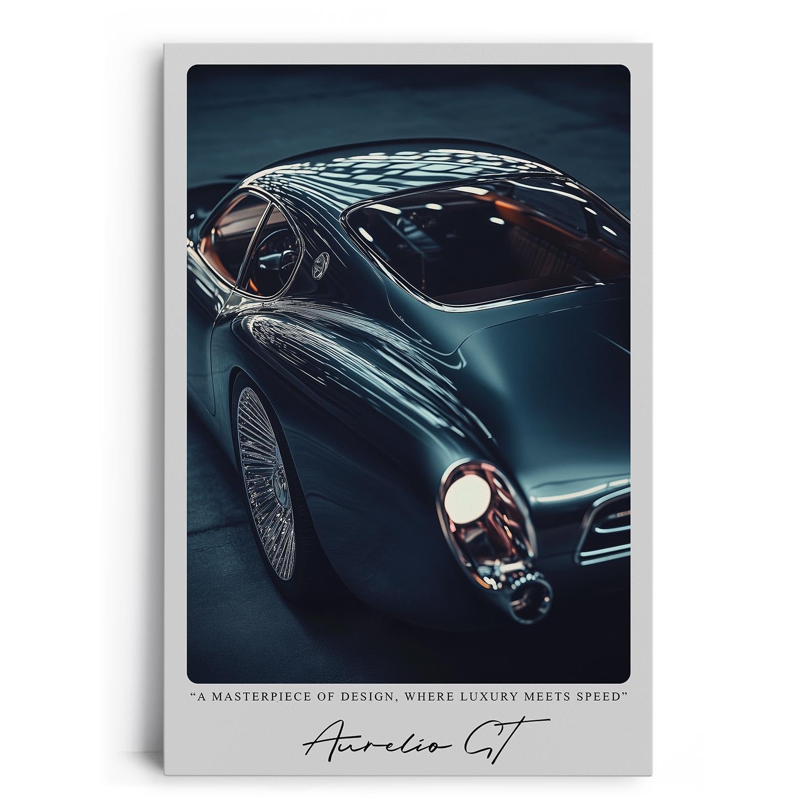 Paul Sinus Leinwandbild 40x60cm Aurelio GT – Luxus, Eleganz, Geschwindigkeit, Sportwagen, Design, Retro, Zukunft, Stil, Automobil, Exklusivität
