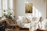 Paul Sinus 60x90cm Wandbild Goldene Harmonie – Elegante Einzelblume in Braun und Beige als stilvolle Wanddeko mit Fokuskeyword