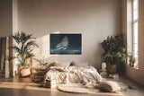 Sinus Art Wandbild 120x80cm Silbrig schimmernder Gipfel des Matterhorns vor dunklem Nachthimmel