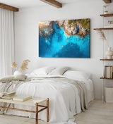 Paul Sinus Wandbild 120x80cm Meer Küste Luftaufnahme Surfen Klippen Blau