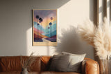 Paul Sinus Wandbild in 40x60cm The Sunset Route – farbenprächtige Palmenlandschaft im Licht des Sonnenuntergangs, moderne Wandkunst