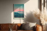 Paul Sinus Wandbild in 40x60cm Waves of the Earth mit wellenförmiger Berglandschaft im Dunst für beruhigende Wandgestaltung