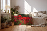 Sinus Art Wandbild 120x80cm Leuchtend rote Mohnblumen im weichen Licht – symbolstark, lebendig und zeitlos
