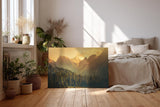 Sinus Art Wandbild 120x80cm Stimmungsvolle Abendstimmung in den Alpen – warm, beruhigend und majestätisch
