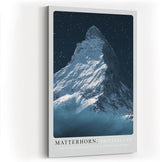 Paul Sinus Kunstdruck 40x60cm Matterhorn Schweiz mit nächtlicher Bergszenerie unter Sternenhimmel