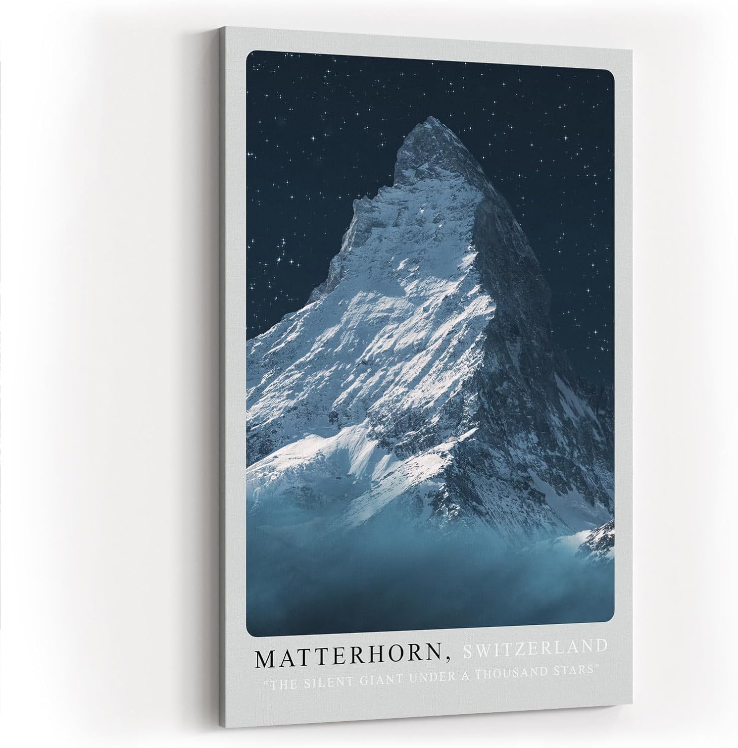 Paul Sinus Kunstdruck 40x60cm Matterhorn Schweiz mit nächtlicher Bergszenerie unter Sternenhimmel