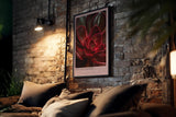 Paul Sinus Kunstdruck 40x60cm Red Succulent Makro Pflanze Dunkelrot Natur Sukkulente Struktur