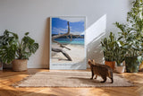 Paul Sinus Kunstdruck 40x60cm Driftwood Coast Strand Meer Treibholz Natur Türkis Fotografie