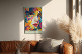 Paul Sinus Wandbild in 40x60cm The Color Within Ausdrucksstarkes Frauenporträt in farbenprächtiger Blütenund Blattformen-Komposition für inspirierende Raumgestaltung