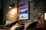 Paul Sinus Kunstdruck 40x60cm Valley of Purple Haze nebelverhüllte Berge in violettem Licht mit mystischer Stimmung und Tiefe