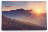 Paul Sinus Wandbild 120x80cm Berge Sonnenstrahl Berglandschaft Sonnenuntergang Gebirge