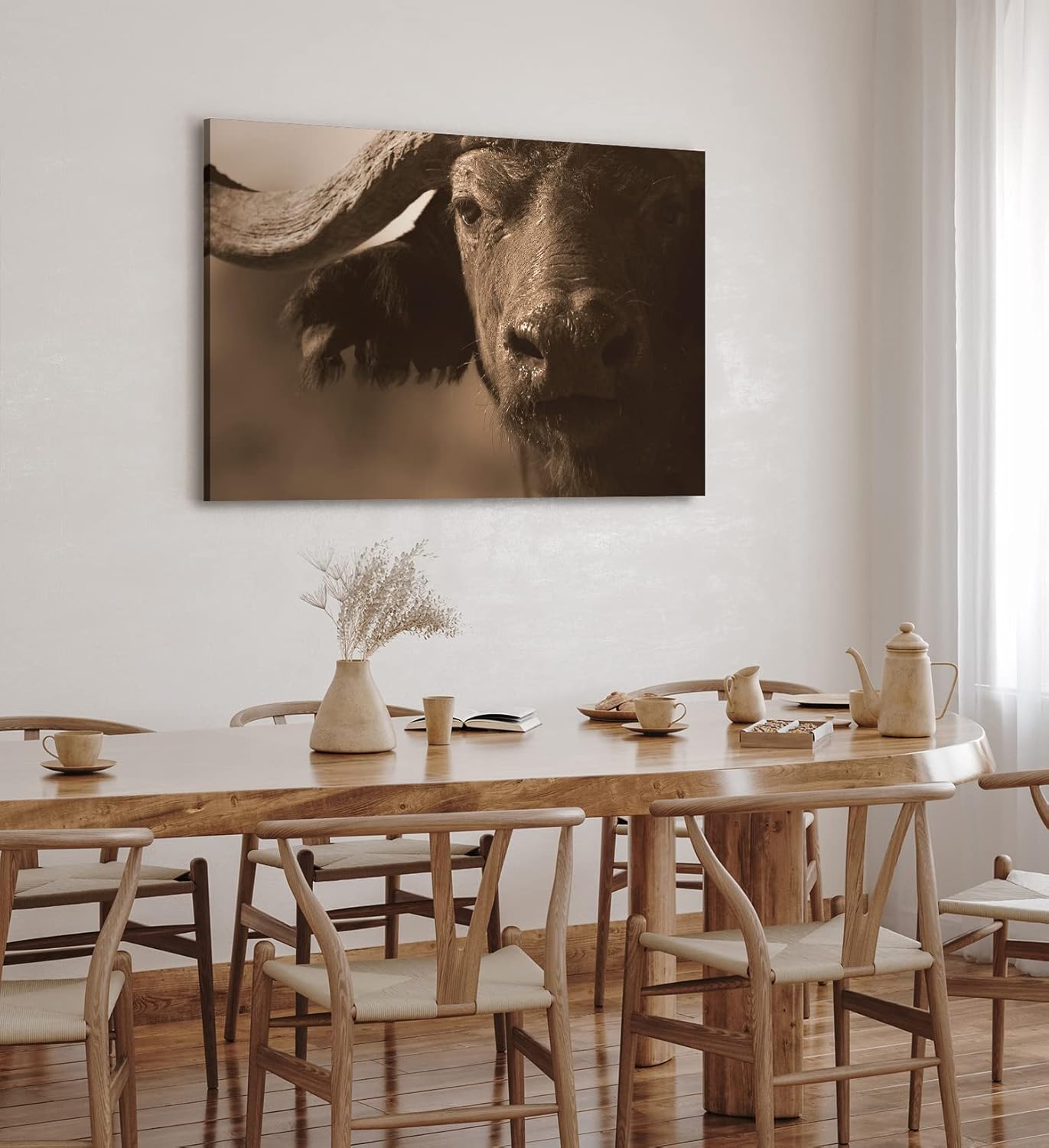 Paul Sinus Wandbild 120x80cm Büffel Wasserbüffel Thailand Hörner Natur