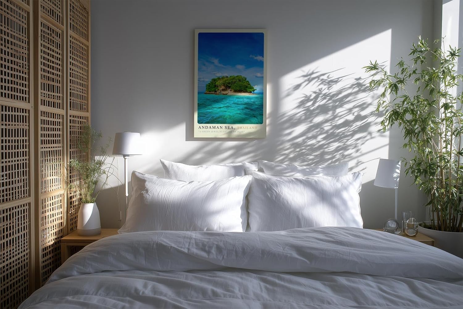 Paul Sinus Kunstdruck 40x60cm Andaman Sea Thailand tropische Insel im türkisblauen Meer unter blauem Himmel