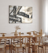 Paul Sinus Wandbild 120x80cm Straßenschild Tenth Ave Fotokunst USA Grau