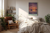 Paul Sinus Wandbild in 40x60cm Segelboot bei Sonnenuntergang auf stillem Wasser mit violett-orangefarbenem Himmel