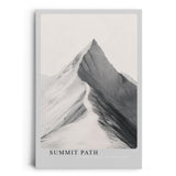 Paul Sinus Leinwandbild 60x90cm Gipfelpfad – Minimalistisches Bergmotiv mit einsamem Weg zur Spitze in monochromer Ästhetik