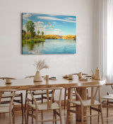 Paul Sinus Wandbild 120x80cm Afrika Nil Ägypten Fluss Sonnenuntergang Vögel Fluss