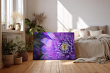 Sinus Art Wandbild 120x80cm Violettblaue Blüte mit hellem Zentrum – elegant, beruhigend und farbstark