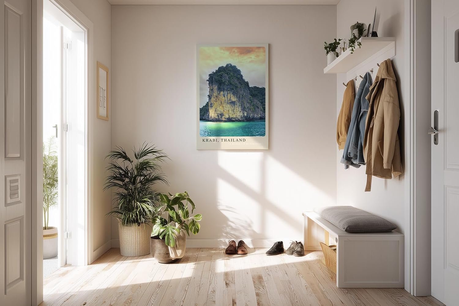 Paul Sinus Kunstdruck 40x60cm Krabi Thailand Felsinsel mit tropischem Wasser und bewaldetem Monolith