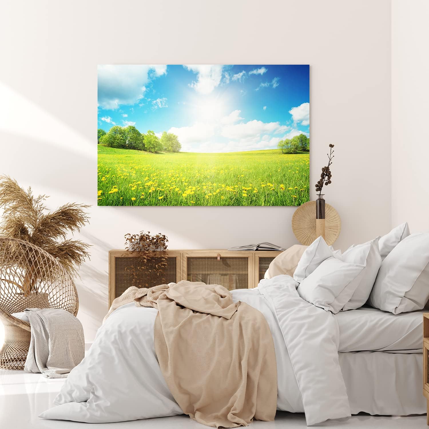 Paul Sinus Wandbild 120x80cm Sommerwiese Löwenzahn Sonnenschein Bäume Natur