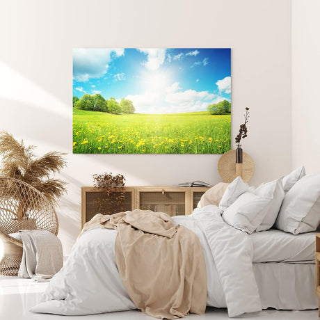 Paul Sinus Wandbild 120x80cm Sommerwiese Löwenzahn Sonnenschein Bäume Natur